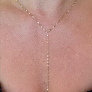 Celebrity Stylist Designed Real 14k Solid Gold Lariat Necklace Holiday Gift!
